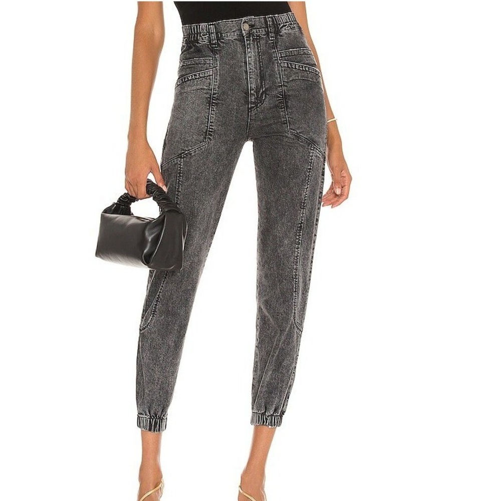 Retrofete Myla Stretchy Waist Acid Wash High Waist Denim Pants Casual Women's 25